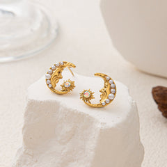 Fashion Stainless Steel Pearl Earrings