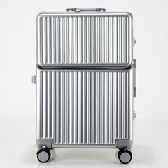 Suitcase Travel Luggage Trolley Front-Opening Large Capacity Aluminum Frame Carry-On Cabin Bag
