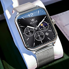 Oulishi Brand Watch With A Rectangular Dial