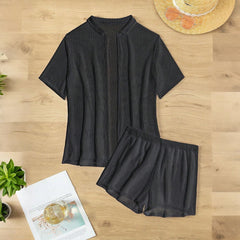 Casual Half-Sleeve Mesh Beach Set