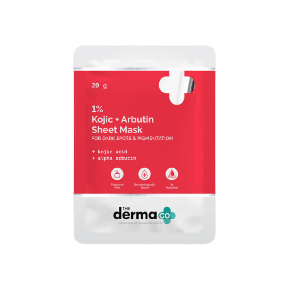Mascarilla facial de lámina con ácido kójico + arbutina al 1% de The Derma Co