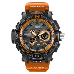 Nouvelle montre de sport de luxe à double affichage LED numérique et analogique, électronique à quartz, avec protection étanche à 30 m