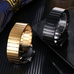Smart Watch Band Bamboo Stainless Steel Metal Strap