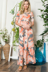 Celeste Paisley Print Short Sleeve Maxi Dress with Pockets Effortlessly Stylish, Fluttering, Comfortable, and Versatile with Pockets for Added Convenience