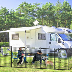 Dog Playpen 40 inch 32 Panels Indoor Outdoor Dog Pen for Large/Medium/Small Dogs Heavy Duty Metal Dog Fence Outdoor for Yard, Puppy Playpen with Door Portable Pet Fence for RV Camping Yard