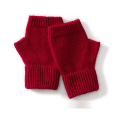 Australische Woll-Handwärmer, flache Blume, fingerlos, Kaschmir-Handschuhe