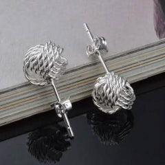 925 Silver Love Nut Stud Earrings