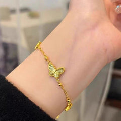 Womens Gold Laser Butterfly Bracelet
