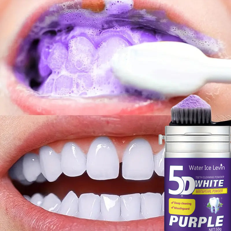 Teeth And Oral Cleaning Powder For Fresh Breath And A Brighter Smilepurple