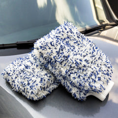 Grand gant de lavage pour voiture en polaire corail