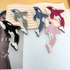Nouveau porte-clés en forme d'animal marin, requin en cuir PU