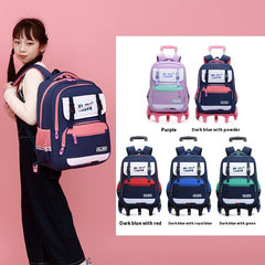 Sac à dos à roulettes pour enfants, léger, avec bretelles rembourrées, résistant à l’usure, grande capacité, protection de la colonne vertébrale et imperméable