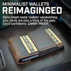 Metal And Leather Pull-Out Mens Wallet