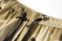Short cargo ample pour homme, multi-poches, en coton pur