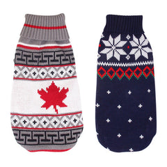 Pull tricoté à col roulé de Noël pour chiens