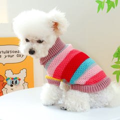 Pull confortable pour animaux à rayures colorées