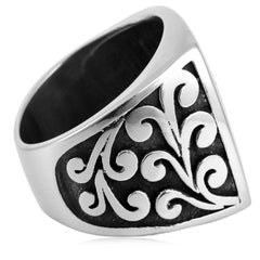 Retro Square Titanium Steel Square Ring
