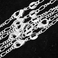 Exquisite Copper Necklace Chain, 16–30in Adjustable, 925 Silver Plated