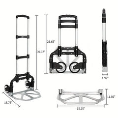 Folding Aluminum Hand Cart & Dolly – 165 lb Capacity, Lightweight & Portable