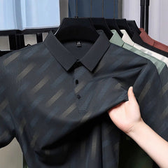 T-shirt pour homme d’âge mûr, col à revers et manches courtes