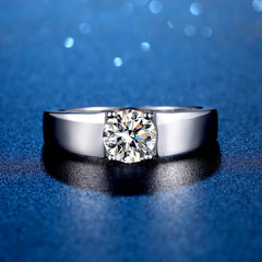 Sterling Silver Moissanite Ring Temperament Adjustable Opening