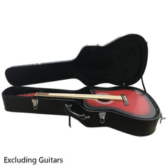 41" Acoustic Hard Guitar Case Wooden Hardshell Carrying Box Black