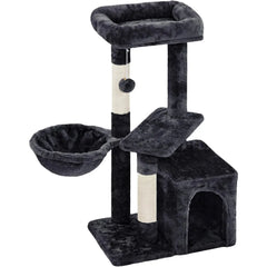 34''H Cat Tower, Cute Cat Tree with Condo Nest Platform Scratching Posts, Activity Center for Indoor Cats Play & Rest