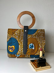 Bolso de mano con estampado africano Aisha