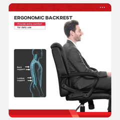 Office Computer Chair PU Leather Executive Chair Ergonomic Desk Chairs Adjustable Height with Wheels & Armrest Swive