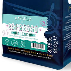 Granos de café para espresso 100 % arábica Moliendo Ravello - Café de especialidad para entendidos, con notas de chocolate y cítricos