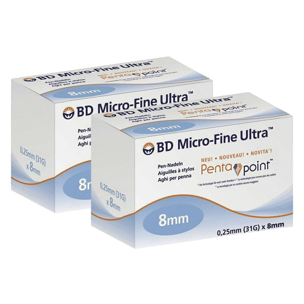 BD Micro-Fine Ultra 100 Pcs. 0.25mm x 8 mm Pen 2packs