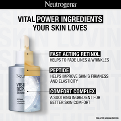 Sérum visage Neutrogena Visible Repair au rétinol + peptide contre les rides et les ridules