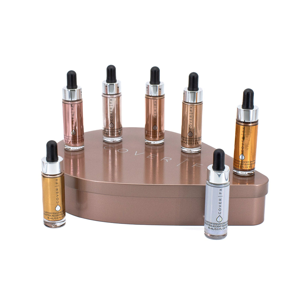 Set Vault de gotas potenciadoras personalizadas Custom Enhancer Drops de COVER FX 0.5oz X 7 - Nuevo