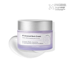 viral tightening neck cream jar with silver lid and product label