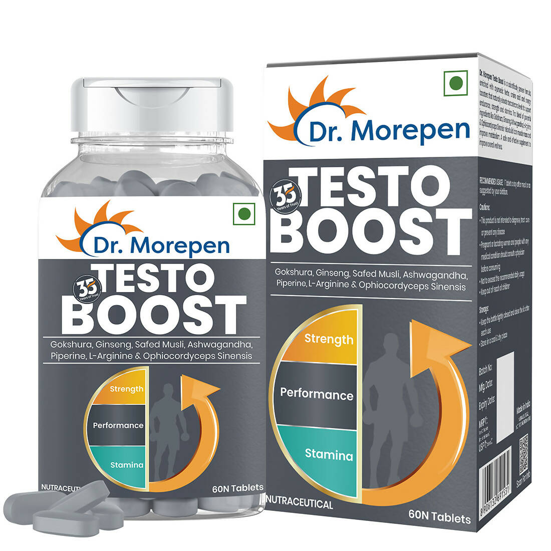 Dr. Morepen Testo Boost pour hommes | Augmente l’énergie, l’endurance et la croissance musculaire