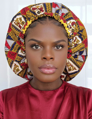 Duma Mbili 2XL Kente Silk Lined African Print Bonnet