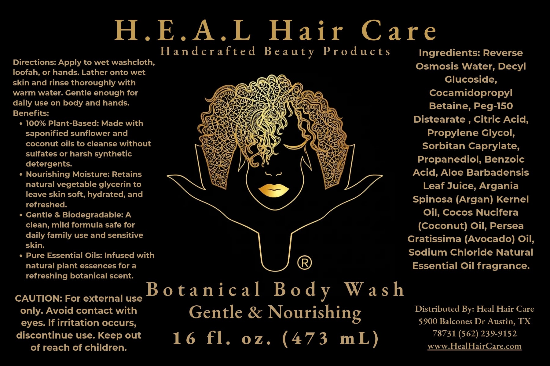 Plant-Based Moisturizing Body Wash | Botanical Body Cleanser (16 oz) Body Wash EightOunceLabels4.20.2026_20260810_145819_0000 H.E.A.L Hair Care