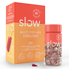 Wellbeing Nutrition Slow Cápsulas multivitamínicas + omega para ella