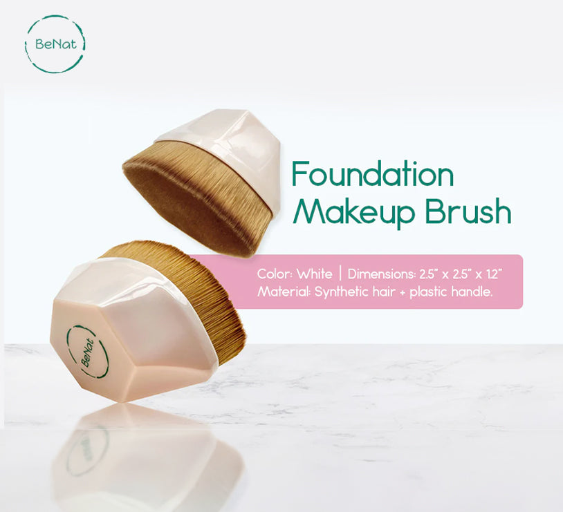Foundation makeup brush for smooth application on skin, featuring soft bristles and a solid handle.