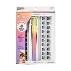 KISS Products imPRESS Press-On Falsies Eyelash Clusters Kit Voluminous & Curly 31ct - New