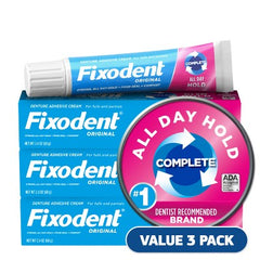 Crème adhésive pour prothèses dentaires Fixodent Original Complete 2.4oz/3pk - Boîte imparfaite