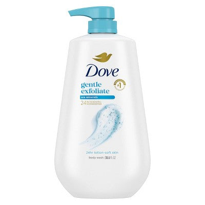 Gel douche exfoliant doux Dove Beauty avec pompe, 30.6 fl oz - Contenant imparfait