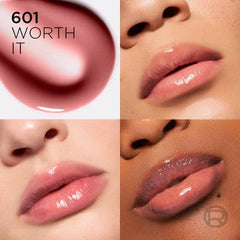Aceite labial voluminizador Plump Ambition Hyaluron de L'Oreal Paris, brillo labial voluminizador, tono Worth It 0.16 fl oz - Nuevo
