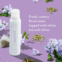 Déodorant en spray Native au lilas et au thé blanc, sans aluminium, 3.5oz - Contenant imparfait