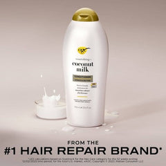 OGX après-shampooing nourrissant au lait de coco, format salon 25.4 fl oz - contenant imparfait