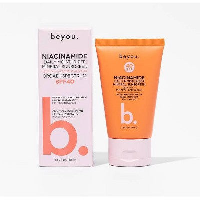 Beyou. Hydrating Niacinamide Daily Moisturizer Mineral Face Sunscreen SPF 40 1.69 fl oz - New