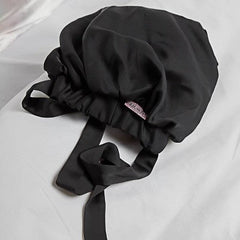 Bonnet de nuit en satin Kitsch, noir - Emballage imparfait