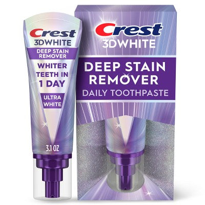 Crest 3D White Deep Stain Remover Daily Toothpaste Ultra White 3.1oz - Missing Box