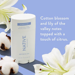Native Sensitive Solid Deodorant Cotton & Lily  2.65oz - Imperfect Container