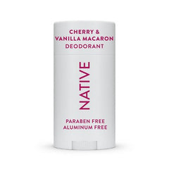 Déodorant solide Native pour femmes ; hommes Cherry ; Vanilla Macaron sans aluminium 2.65oz - Contenant imparfait